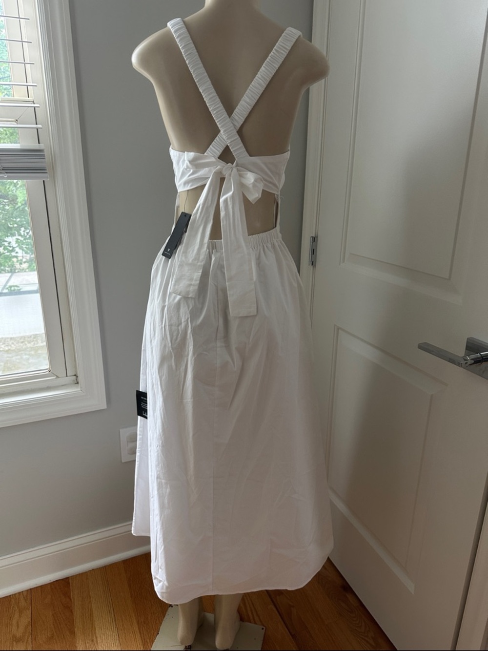 Lulu's White Backless Tie-Back Midi Dress - Picture 10 of 10